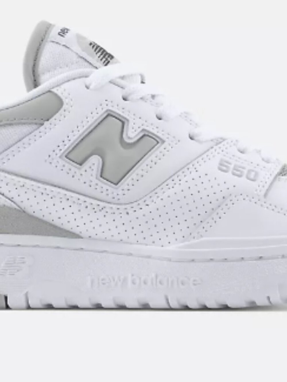 Size 8 Womens New Balance 550 - White with Slate Grey + White - Picture 3 of 4